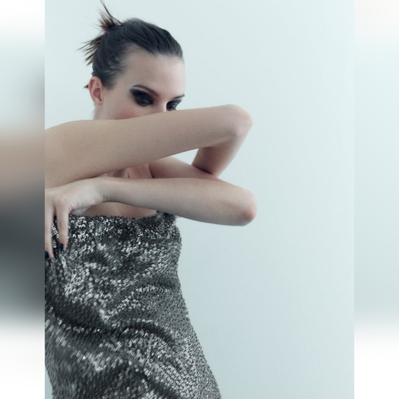 ZARA LONG SEQUIN SKIRT - Picture 2 of 6